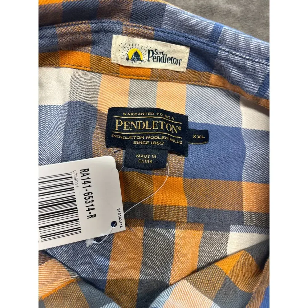 Surf Pendleton Board Shirt Mens Size XXL Plaid Button‎ Up Flannel Cotton